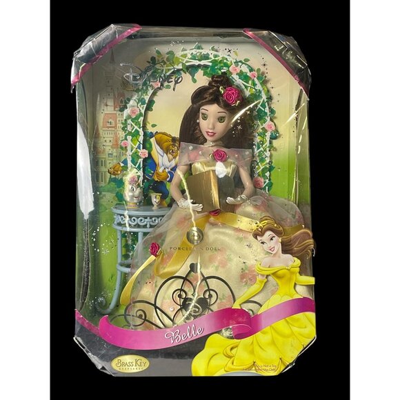Rare 2007 Brass Key Keepsakes Disney Chip & Princess Belle Porcelain Barbie Doll - Picture 1 of 7